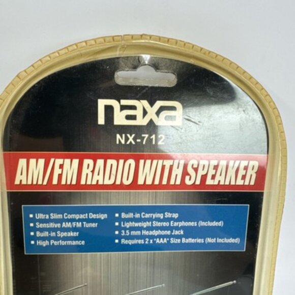 NAXA NR-712 AM/FM Radio With Speaker & Ear Buds Blue - Picture 5 of 7